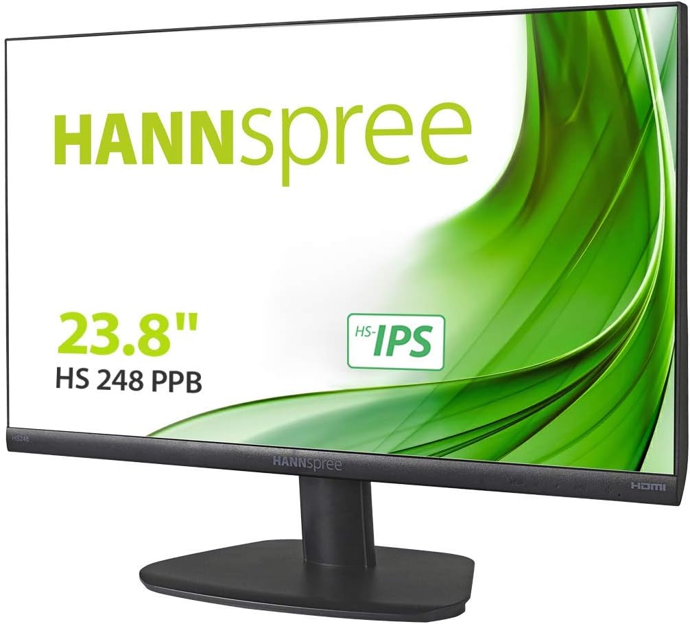 HANNspree HS248PPB 23.8 Inch HS-IPS, 1920 x 1080, HDMI, DisplayPort Full HD Monitor, Black-PCR Business Solutions Ltd